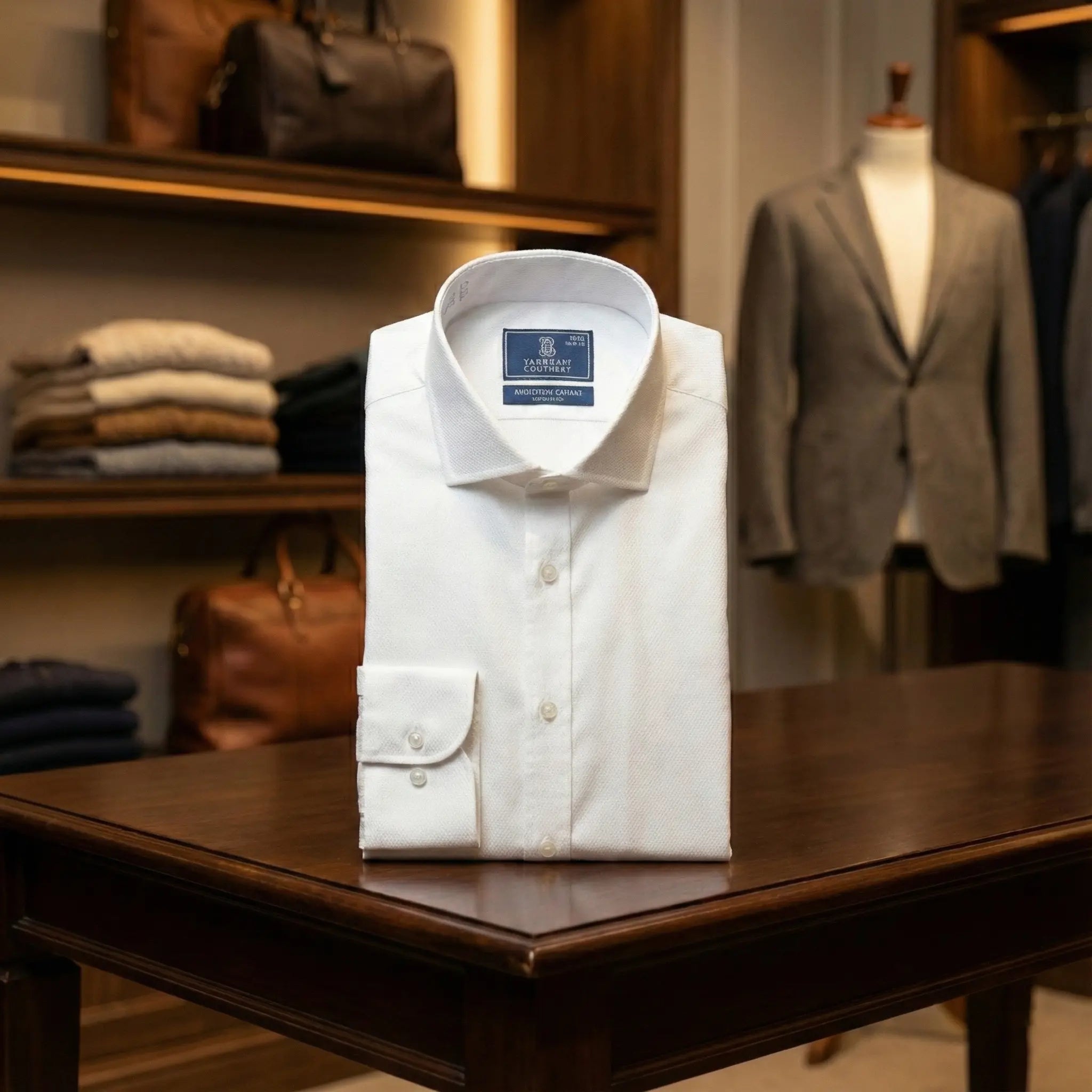 Cămașă ALBĂ simplă cu textură – NON IRON