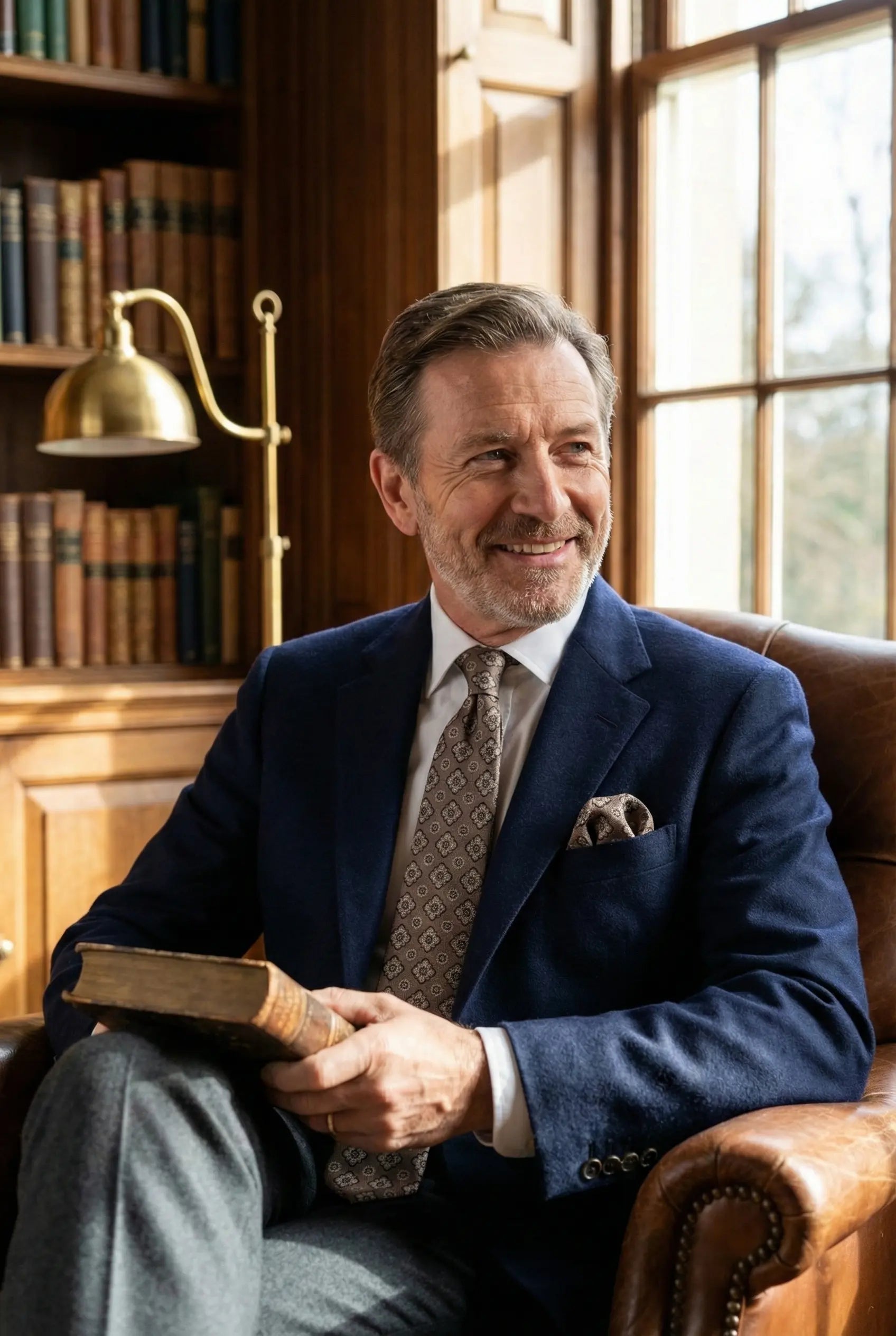 Set Cravată - Batistă GRI cu model