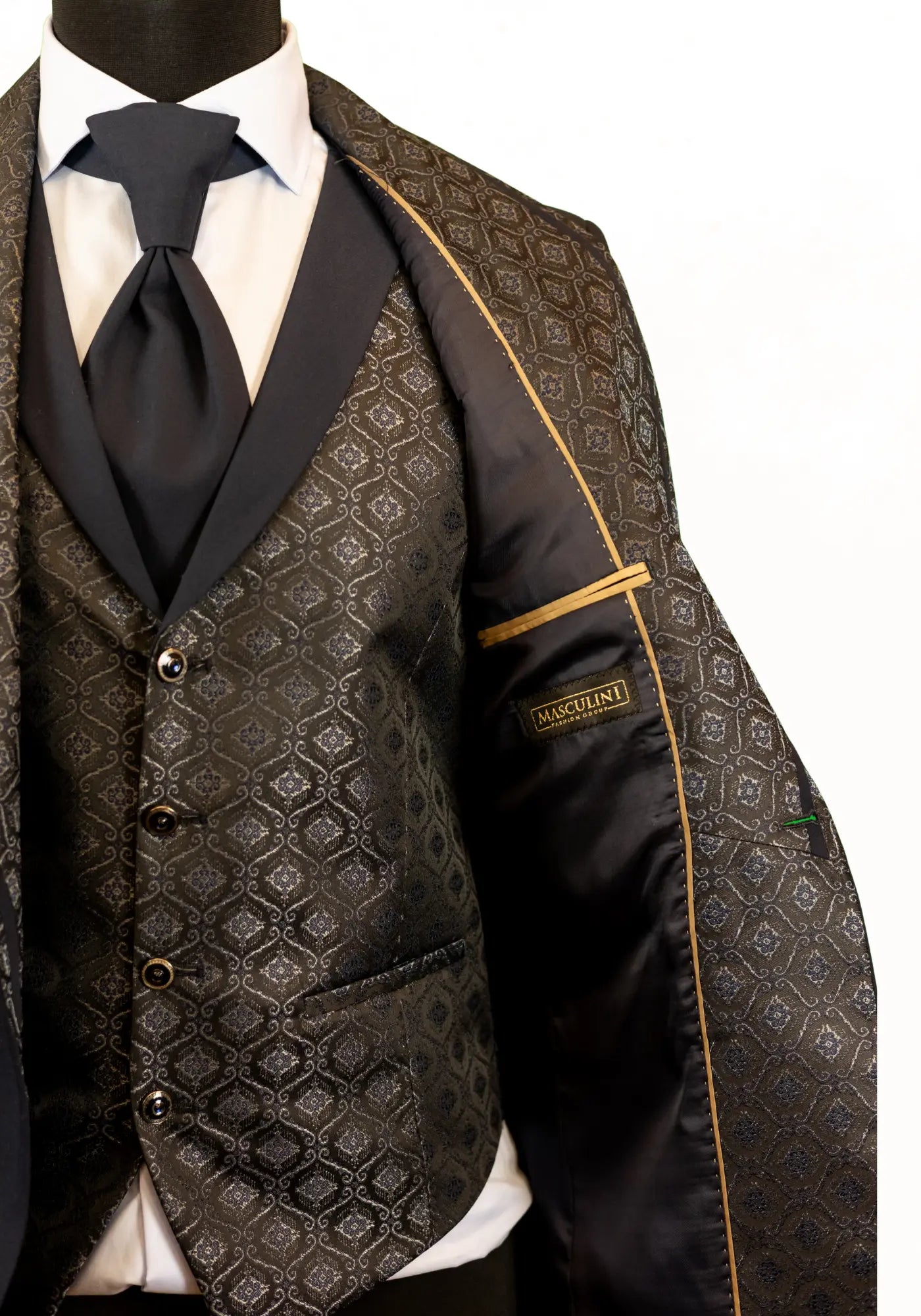 LIAM | Tuxedo BLAUMARIN cu model jacquard pe rever